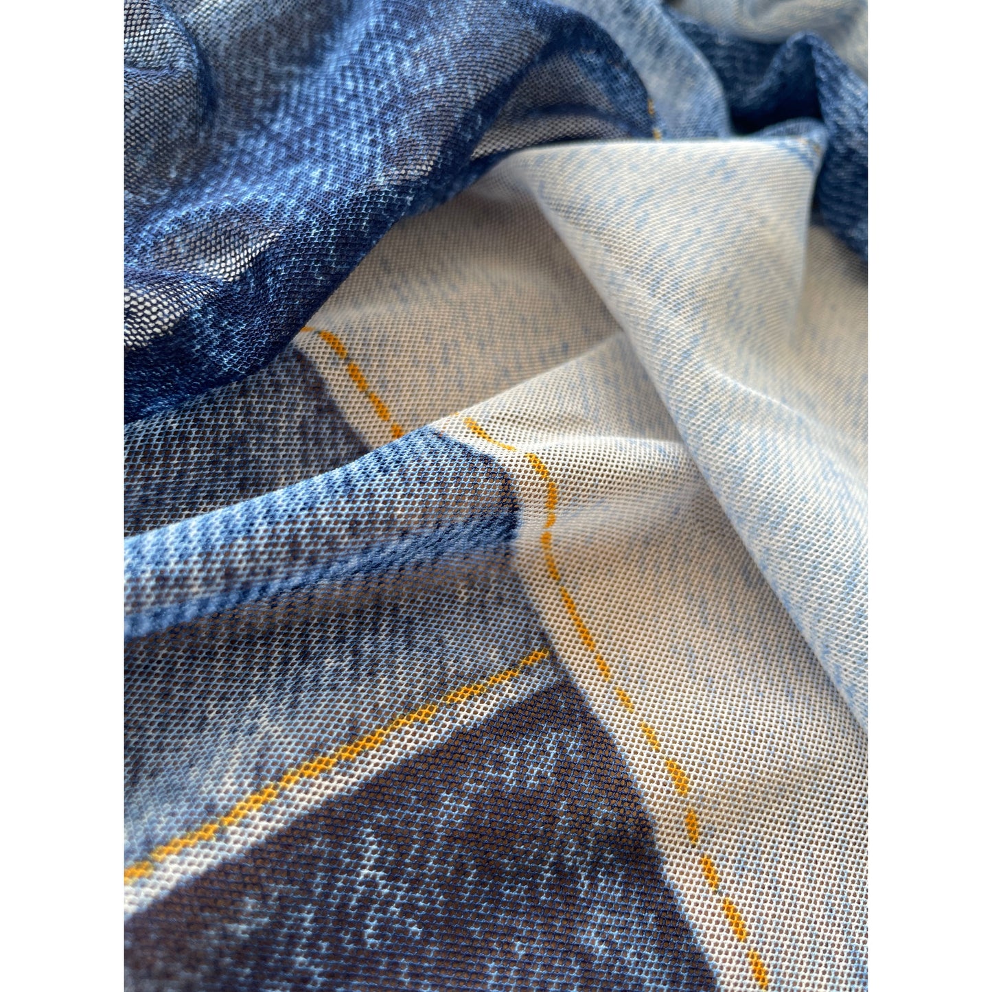 Denim Patches sheer (fabric)