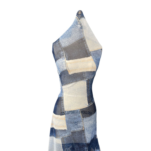 Denim Patches sheer (fabric)