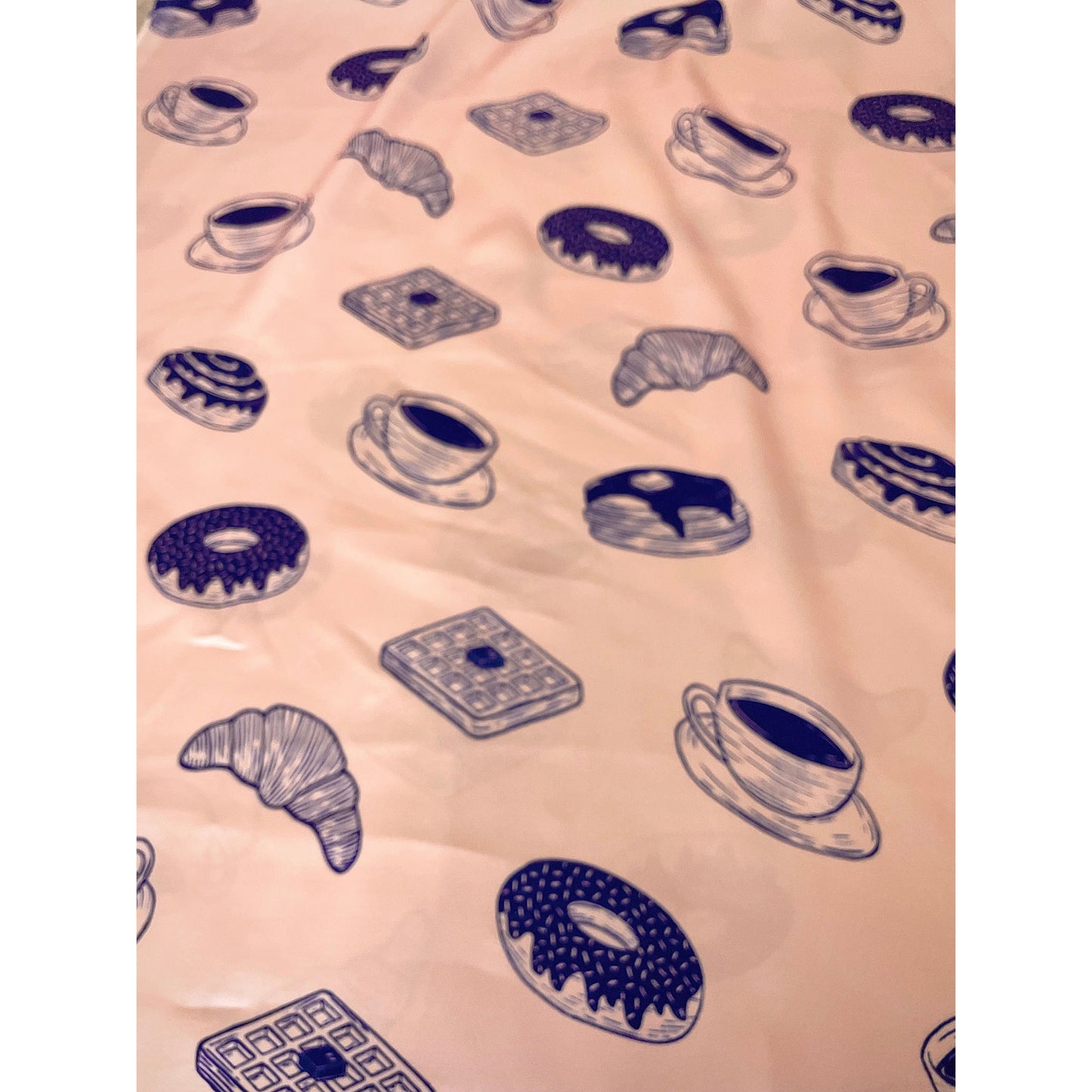 Donut and coffee print (fabric)