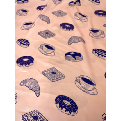Donut and coffee print (fabric)
