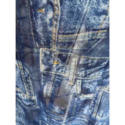 Dark denim pockets sheer (fabric)