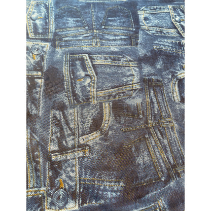 Dark denim pockets sheer (fabric)