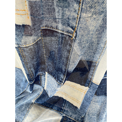 Denim Patches sheer (fabric)