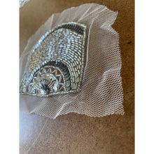 Round Silver hand beaded sequin appliqué (trim)