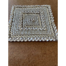 Square silver beaded rhinestone appliqué (trim)